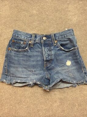 Levi’s Denim Cutoff Shorts Size 25 Distressed Raw Hem Medium Wash Y2K 0855